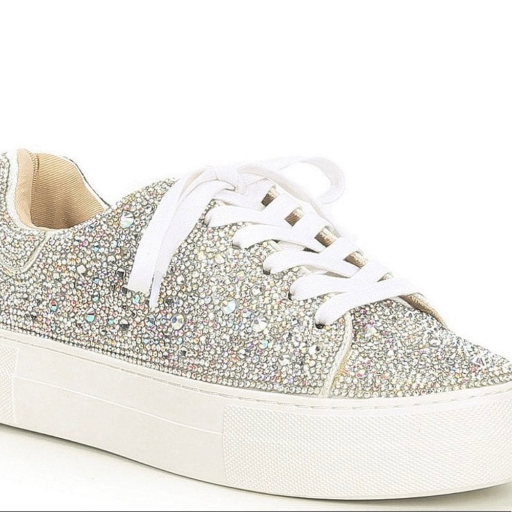 Betsey Johnson | Silver Rhinestone Sneakers